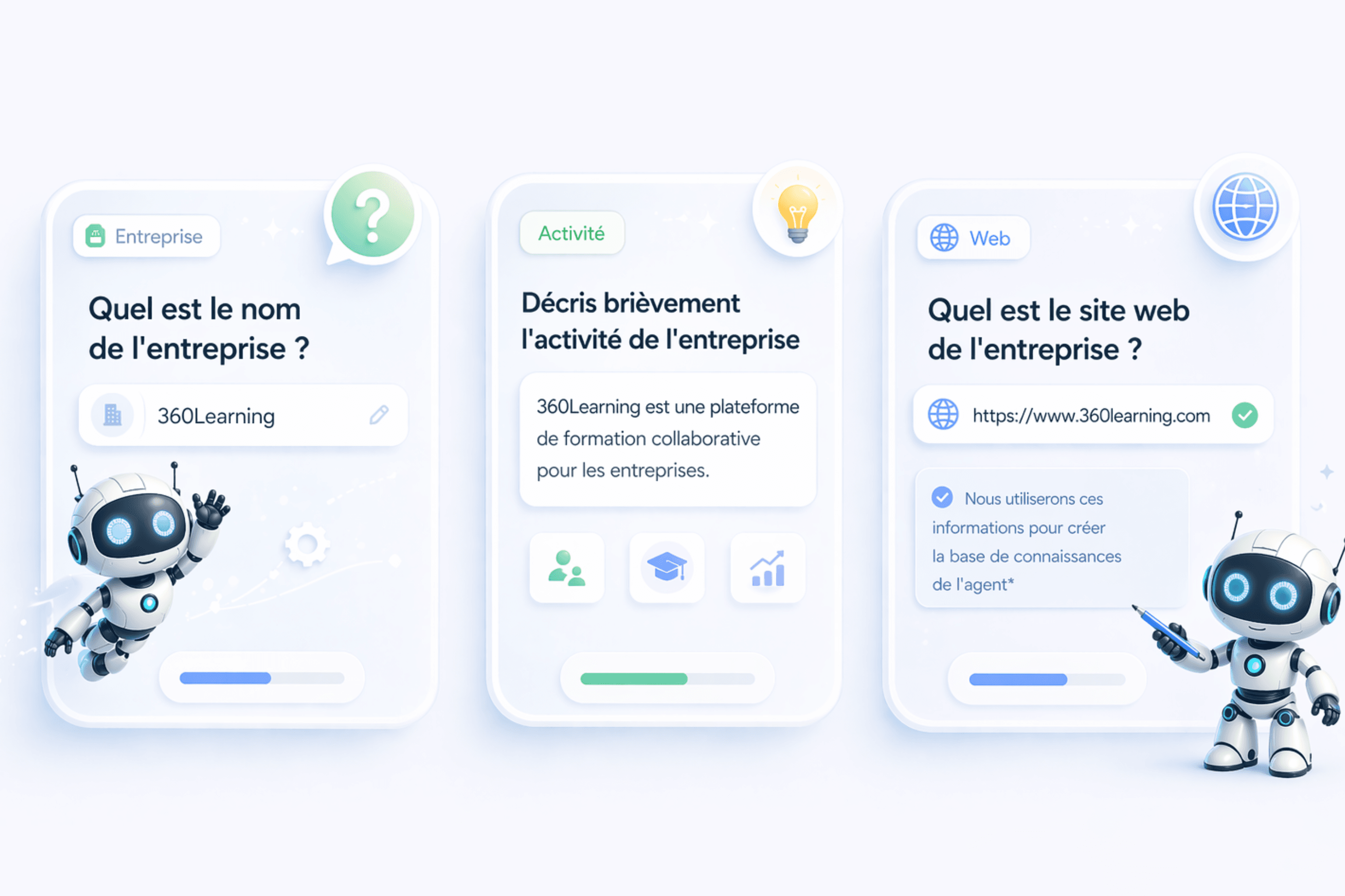 Créez votre agent en 5 minutes en 3 étapes